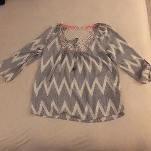 Black and White Chevron Blouse.